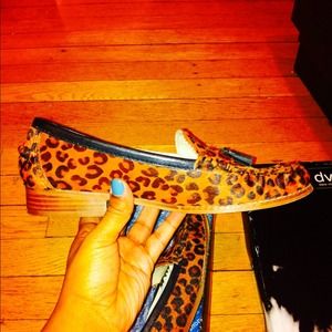 Leopard Pony hair loafers.