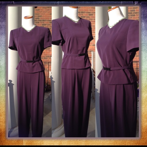 Plum Liz Claiborne Petite pantsuit