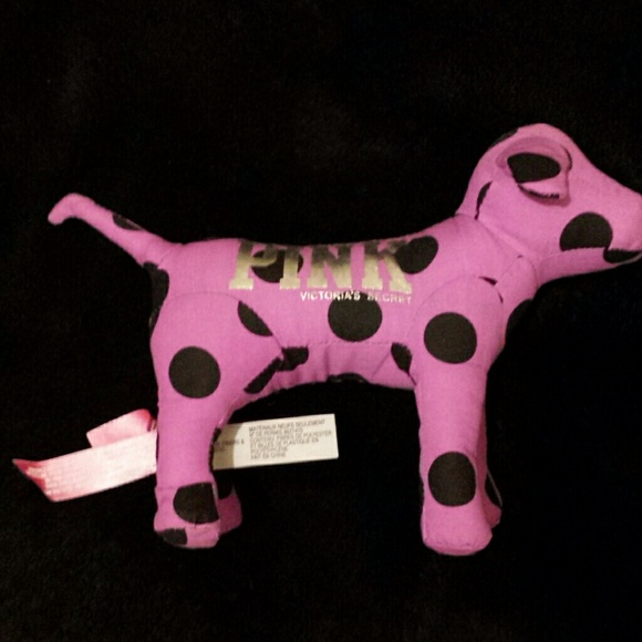 Vs purple polka dot dog