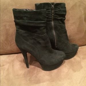 Black suede booties