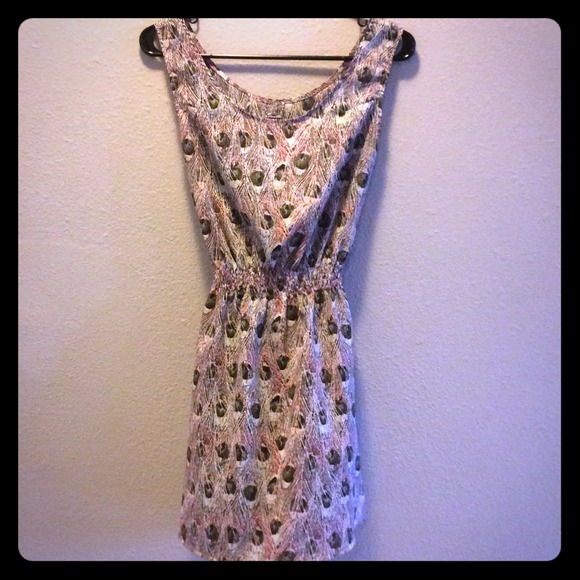 🚫 SOLD💗 Peacock pattern chiffon dress 💗 - Picture 1 of 4