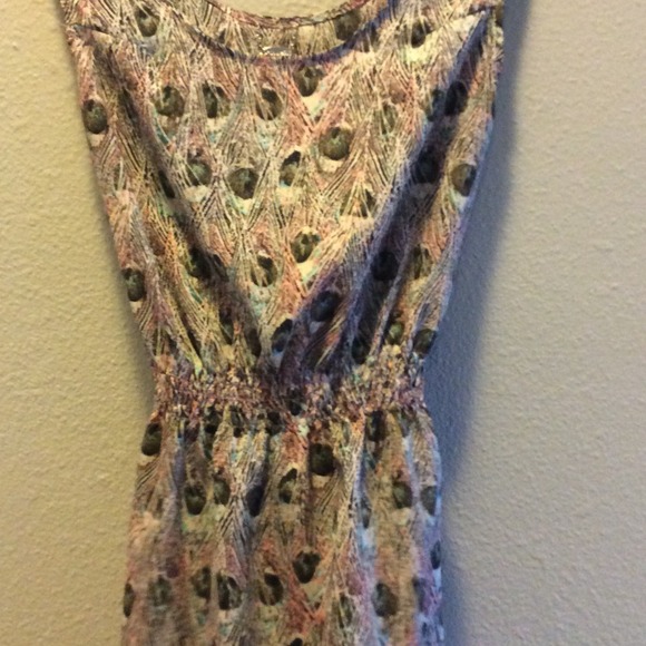 🚫 SOLD💗 Peacock pattern chiffon dress 💗 - Picture 3 of 4