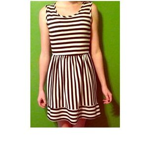 Black and white horizontal/vertical dress.