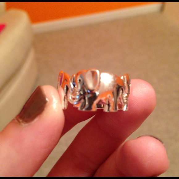 Silver elephant ring
