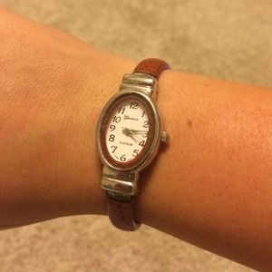 thin Brown watch