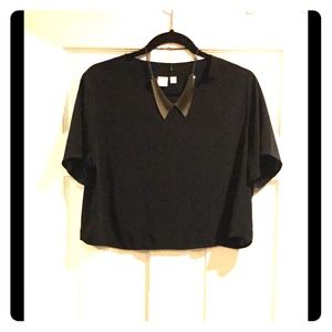 Black Loose Crop Top