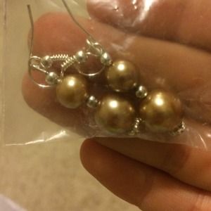 Gold bead earrings