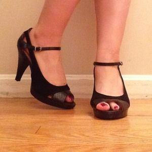 Franco Sarto ankle strap pumps.