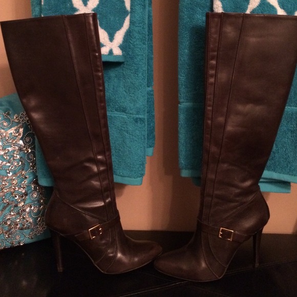 Anne Klein Boots - Chocolate Ann Klein stiletto 4 inch knee boots
