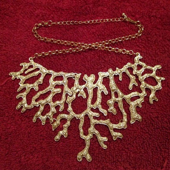Gold coral necklace