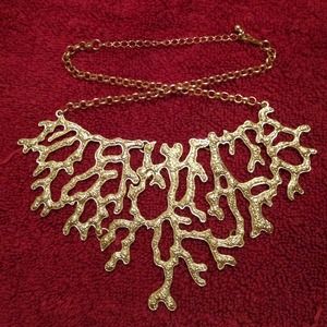 Gold coral necklace