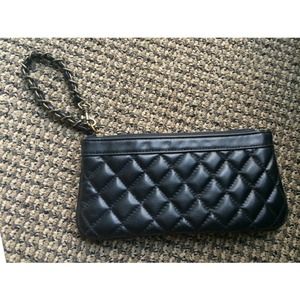 Black Tufted Wristlet/Clutch