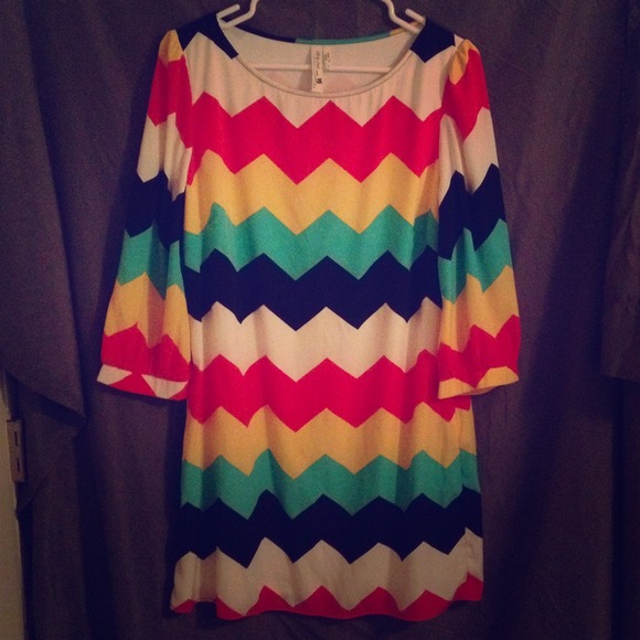 Chevron Multi-color Tunic/Short Dress