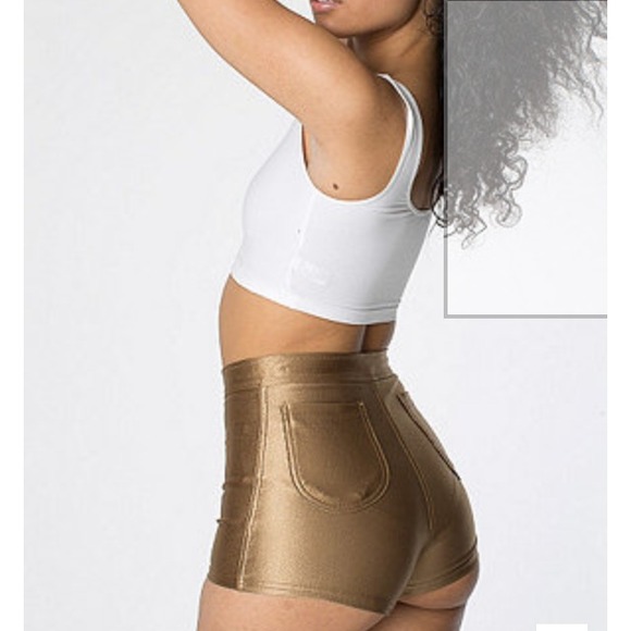 American apparel gold disco short