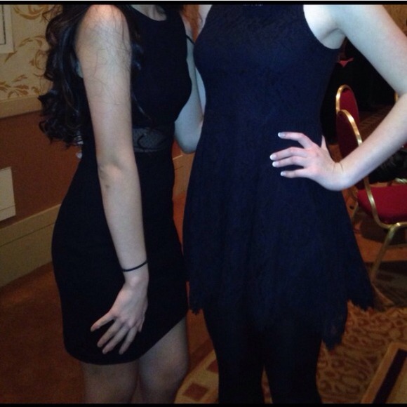 Zara Black Dress with sheer middle