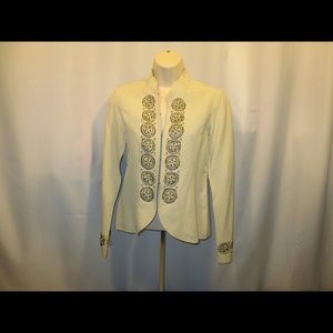 Beaded tan jacket women's size small