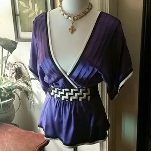 Bebe Royal Purple silky Kimono top