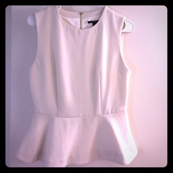 Off White Peplum Top