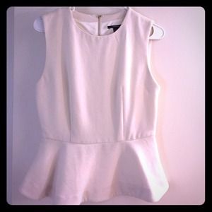 Off White Peplum Top