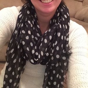 Black and White Polkadot Scarf