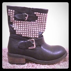 Studded Black Boots