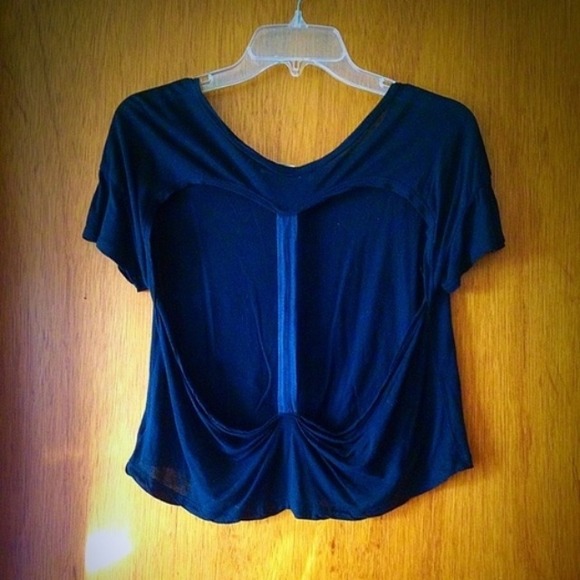 Open Back Black Tee