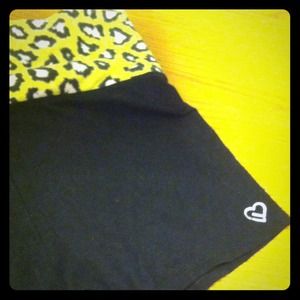 LLD Yellow Leopard Print Yoga Shorts