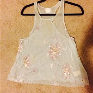Fun Free people light blue and sequin tank!