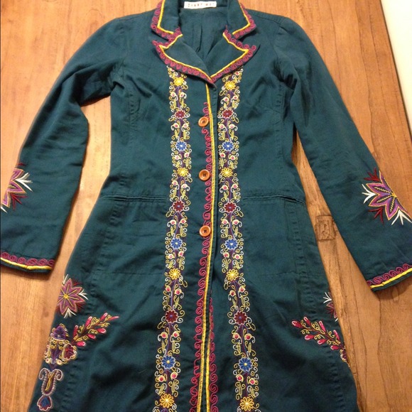 Johnny Was Long Embroidered Jacket