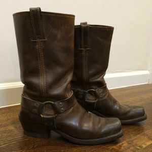 Vintage tall leather frye harness boots