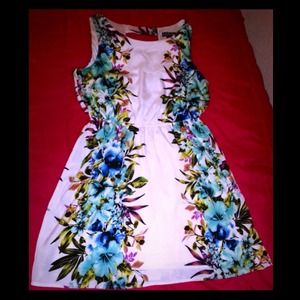 White dress with floral design