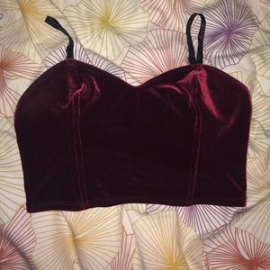 AA bustier velvet top new size S