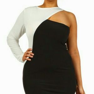 One sleeve bandage dress