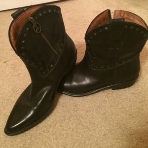 LUCKY BRAND Black distressed leather booties