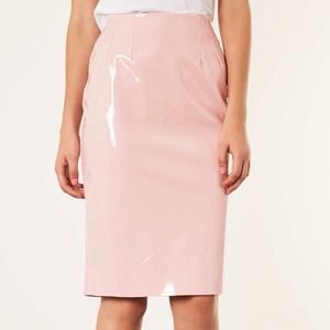 Topshop pink vinyl skirt