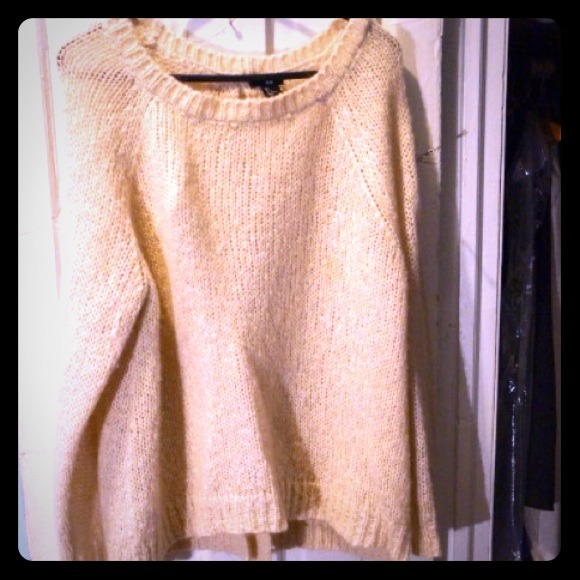 Open back cream sweater