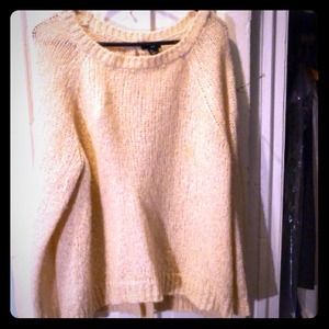 Open back cream sweater