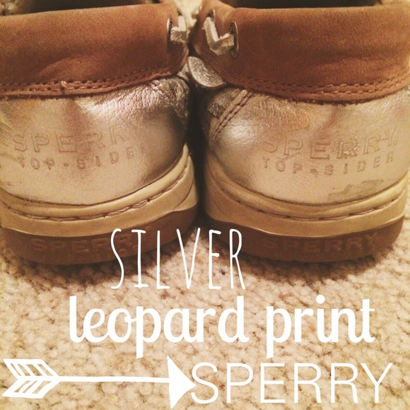 Silver Leopard Print Sequined Sperry Shoes ✨💥🔥