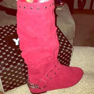Yoki Trisha Faux Fur Boots RED