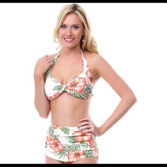 🌴1950's Style Esther Williams Hibiscus Swimsuit🌴