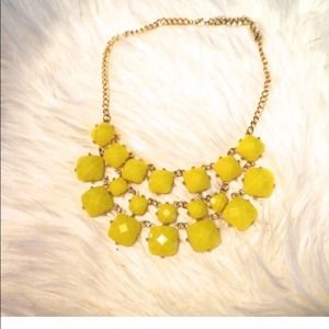 Yellow chunky statement necklace