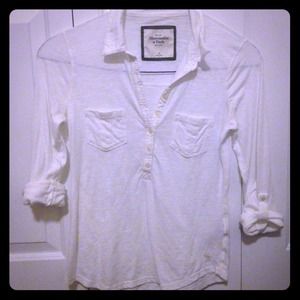 White loose fitting button up