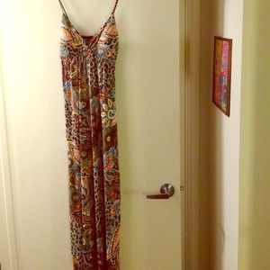 Cute green cheetah maxi dress