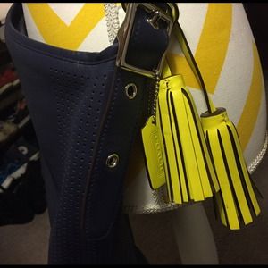 Coach legacy duffle cobalt shoulder bag in leather
