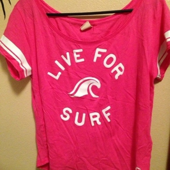 Hollister Pink 'Live For Surf' Shirt
