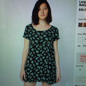 ISO American Apparel Babydoll Dress (Blue Floral)