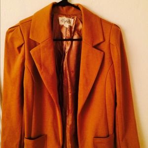 Camel blazer with shoulder detail