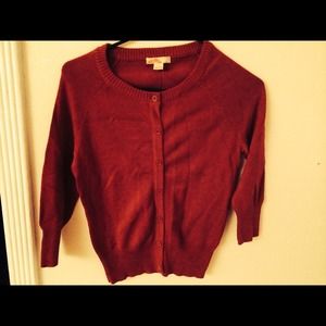 Deep red (darker than in photo) cotton cardigan