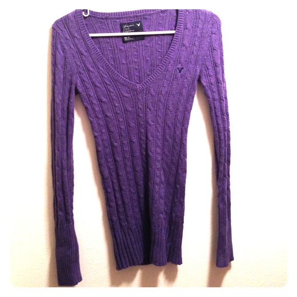 Far purple American eagle knit sweater