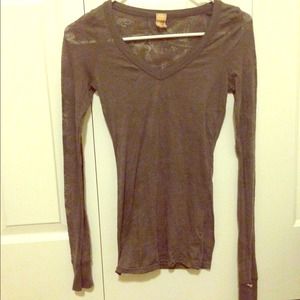 Charcoal or black burn out long sleeve